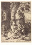 Goltzius Hendrick; Die Heilige Familie mit dem Johannesknaben , 1593