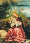 Grünewald Matthias; Die Geburt Christi (Detail: Maria in der Landschaft)