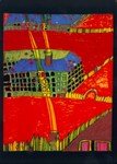 Hundertwasser Friedensreich; Blut Garten - Häuser mit gelbem Rauch - 1963