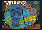 Hundertwasser Friedensreich; Der blaue Mond - Atlantis - 1966