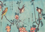 Utagawa Hiroshige; Birds, Camelias, Wild Roses and Cherry Blossoms , c. 1833