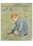 Hodler Ferdinand; Young Girl picking Flowers , c. 1887