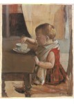 Hodler Ferdinand; Child sitting at the table , 1889