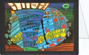 Hundertwasser Friedensreich; Der blaue Mond - Atlantis , 1966