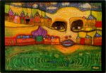 Hundertwasser Friedensreich; Irinaland über dem Balkan , 1969