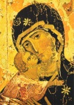 Icon Russian; Virgin of Mercy (panagia Eleusa) - Bycantine Icon, around 1130