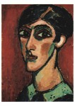 Jawlensky Alexej von; Länglicher Kopf in Braunrot , 1913