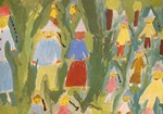 Kindermalereien; Chinesenversammlung im Wald