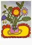 Kindermalereien; Vase mit Blumen