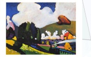 Kandinsky Wassily; Landschaft bei Murnau mit Lokomotive , 1909