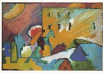 Kandinsky Wassily; Reiter über der Brücke (Studie zu Improvisation 3) , 1909