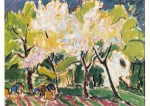 Kirchner Ernst Ludwig; Blühende Bäume , 1909