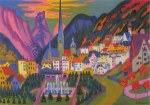 Kirchner Ernst Ludwig; Davos mit Kirche - Davos im Sommer , 1925