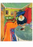 Kirchner Ernst Ludwig; Dodo am Tisch (Interieur mit Dodo) , 1909