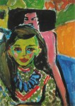 Kirchner Ernst Ludwig; Fränzi vor geschnitztem Stuhl , 1910