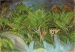 Kirchner Ernst Ludwig; Haus unter Bäumen, Fehmarn , 1913