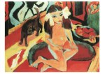 Kirchner Ernst Ludwig; Mädchen mit Katze, Fränzi , 1910