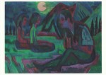 Kirchner Ernst Ludwig; Mondnacht; Handorgler in Mondnacht , 1924