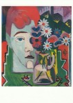 Kirchner Ernst Ludwig; Müllerskopf mit Blumen , 1927