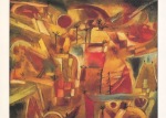Klee Paul; Felsenlandschaft mit Palmen und Tannen , 1919