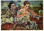 Kokoschka Oskar; Liebespaar mit Katze , 1917