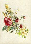 Kokoschka Oskar; Blumenstrauß mit Rose , 1969