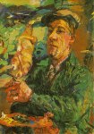 Kokoschka Oskar; Selbstbildnis mit Mütze , 1932-33