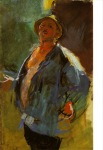 Kolig Anton; Selbstbildnis mit blauer Jacke