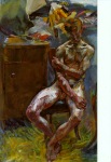 Kolig Anton; Sitzender Jünglingsakt , 1919