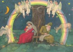 Kreidolf Ernst; Maria und Josef unter dem Regenbogen