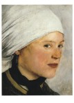 Leibl Wilhelm; Mädchen mit einem weissen Kopftuch , 1875/77