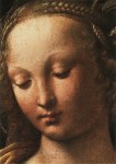 Leonardo da Vinci; Maria mit dem Kinde (mit der Nelke) - Ausschnitt