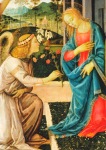 Lippi Filippo; Verkündigungsszene mit Heiligen