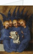 Lochner Stephan; Anbetung des Kindes , 1445 - Ausschnitt