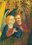 Lochner Stephan; Maria in der Rosenlaube - Detail : Anbetende Engel