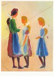 Macke August; Drei Mädchen mit weißer Haarschleife