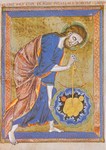 Miniatur aus der Nationalbibliothek Wien; Schöpfer, die Welt messend