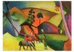 Macke August; Indianer auf Pferden , 1911