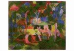 Macke August; Landschaft mit Kühen und Kamel , 1914