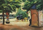 Macke August; Pferdedroschke an einem Parksee , 1911