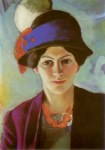 Macke August; Portrait Elisabeth (Frau des Künstlers mit Hut)
