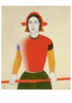 Malewitsch Kasimir Sewerinowitsch; Junges Mädchen mit roter Stange , 1932-1933