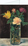 Manet Édouard; Rosen und Tulpen in einer Vase , 1883