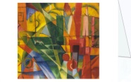 Marc Franz; Landscape with House, Dog and Cow , 1914