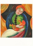 Marc Franz; Mädchen mit Katze II , 1912