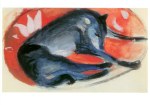 Marc Franz; Schlafender blauer Hund auf roter Matte , 1912/1913