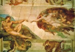 Michelangelo Buonarroti; Erschaffung des Adam , 1511/12