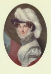 Miniaturen; Unbekannt / Portrait einer Dame mit Federhut