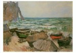 Monet Claude; Fischerboote am Strand von Etretat , 1883/84