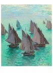 Monet Claude; Fischerboote bei Windstille , 1868
